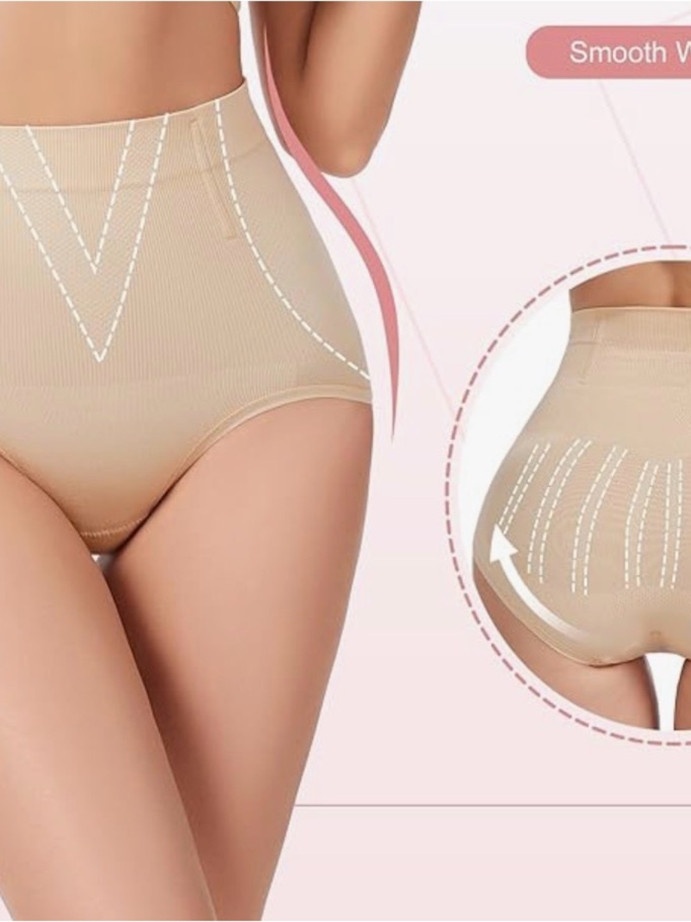 High-Waist Shaping Briefs in Beige - Picture 5 of 7